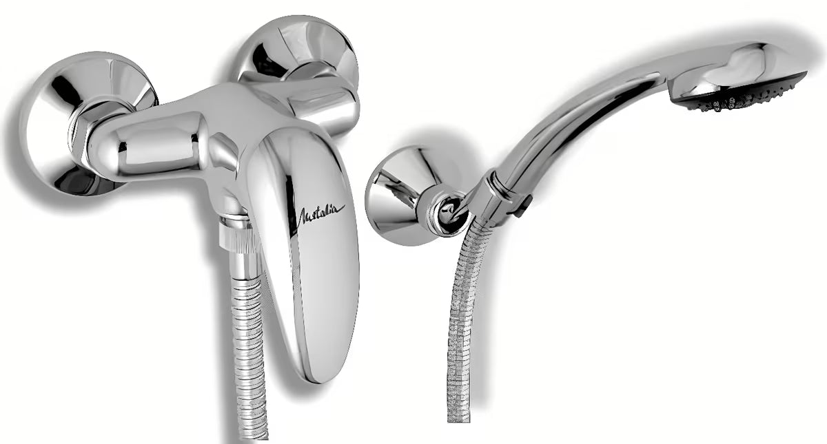 Zidna miješalica za tuš Novaservis Metalia 55 u krom izvedbi s tuš setom