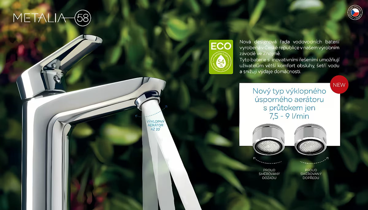 Kromirani jednoručna baterija stojeća miješalica za umivaonik Novaservis Metalia 58 bez odvoda