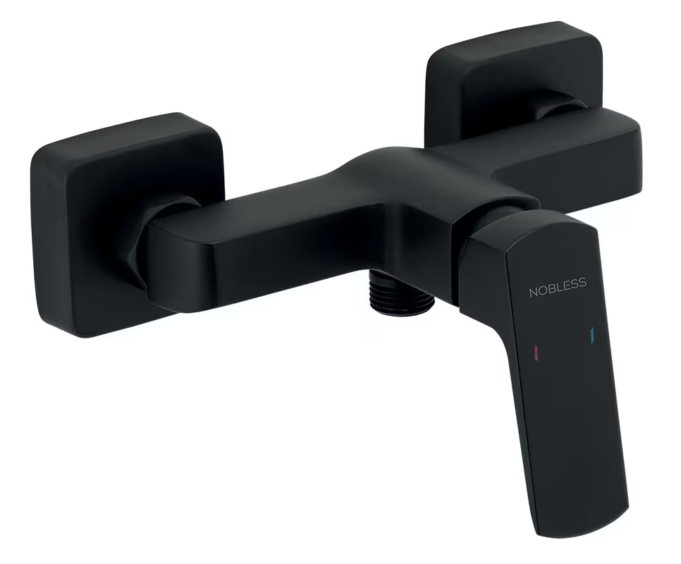 Crna jednoručna baterija zidna miješalica za tuš Novaservis Nobles Ego s mat površinom
