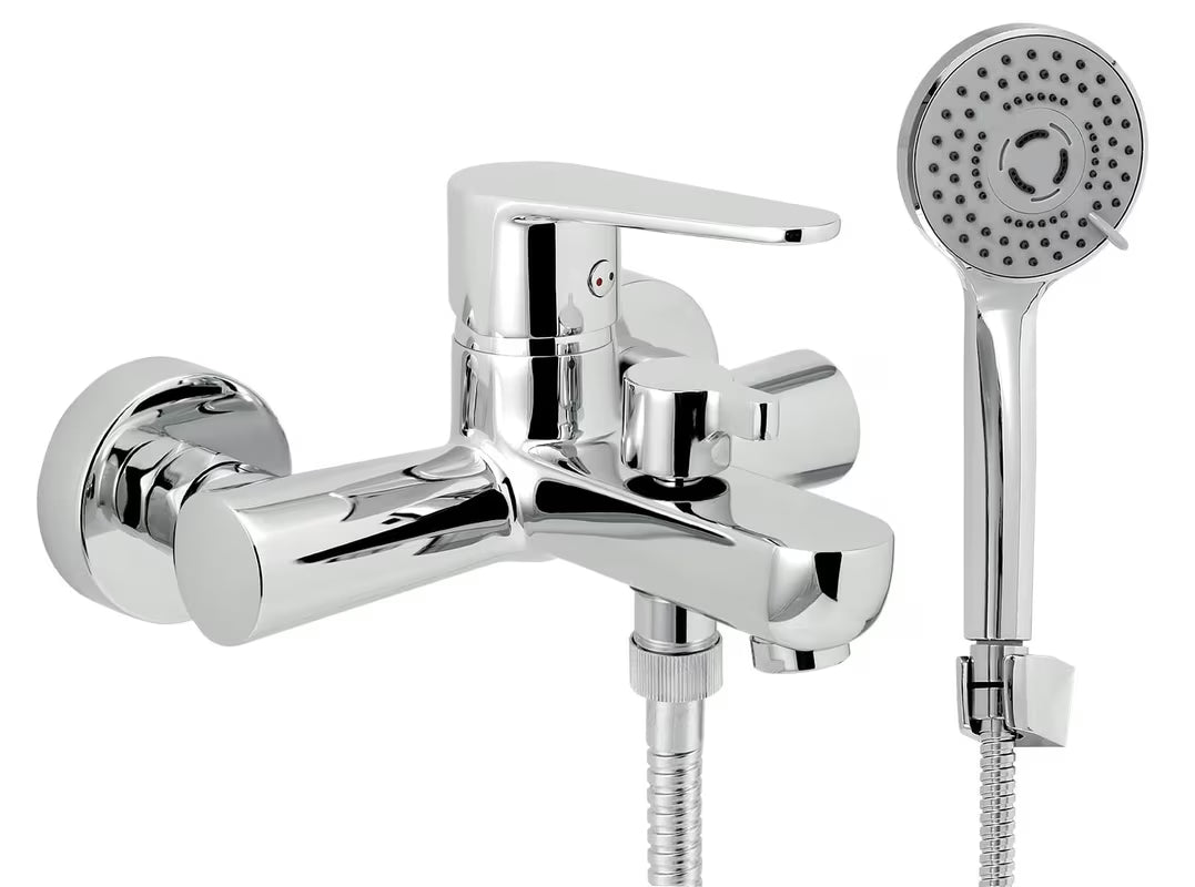 Novaservis Titania Fresh Eco jednoručna baterija zidna miješalica za kadu s tuš setom u sjajnom kromu