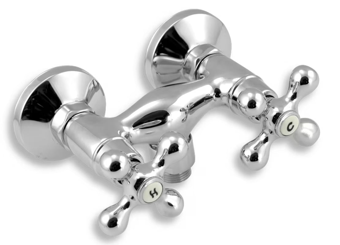 Novaservis Titania Retro II ventilna miješalica za tuš u krom izvedbi za pro zidnu montažu.