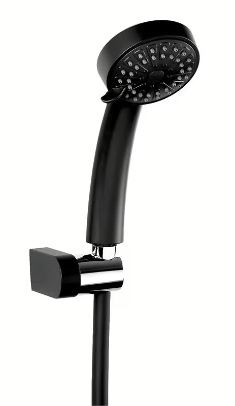 Novaservis Mini set za kadu u krom-crnoj izvedbi s crijevom i ručnom tuš slušalicom pro za zidnu montažu.