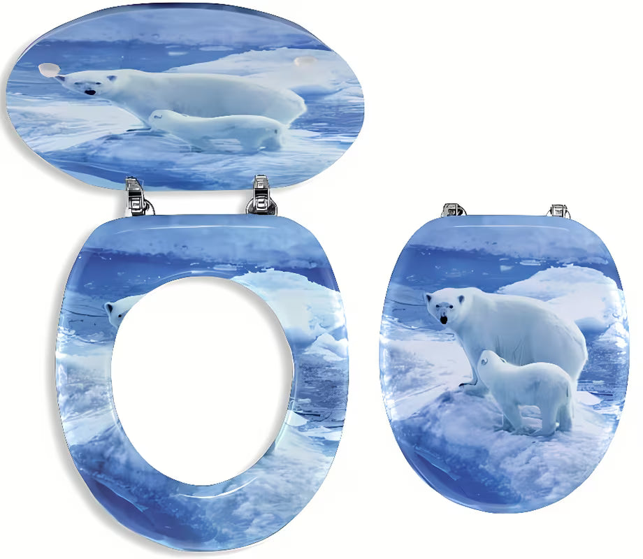 Plava WC daska Novaservis od MDF-a sa šarkama od kromiranog mesinga