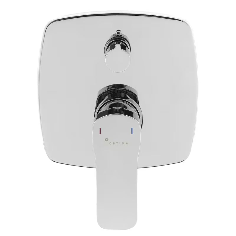 Optima Cube Way podžbukna za tuš i miješalica za kadu u krom izvedbi s ručicom