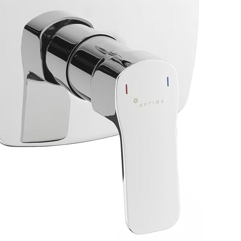 Optima Cube Way podžbukna za tuš i miješalica za kadu u krom izvedbi s ručicom