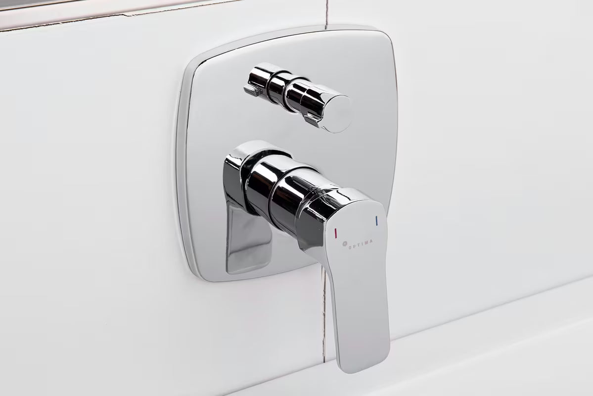 Optima Cube Way podžbukna za tuš i miješalica za kadu u krom izvedbi s ručicom