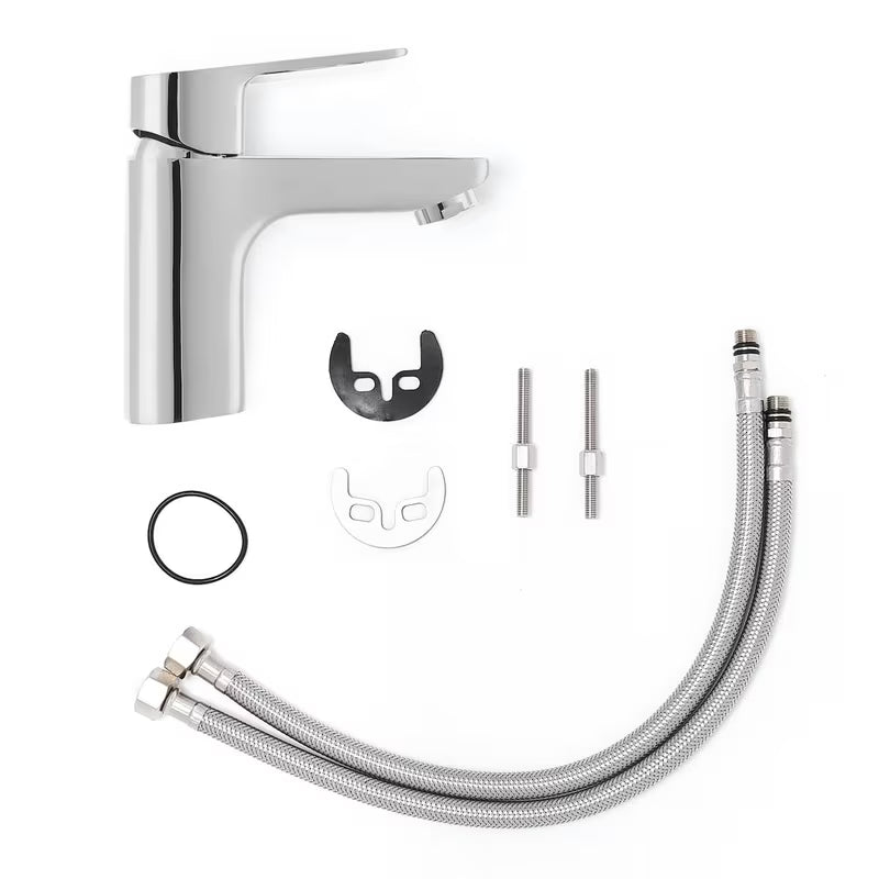 Kromirana jednoručna baterija stojeća miješalica za umivaonik Optima Cube Way bez odvoda s višim izljevom