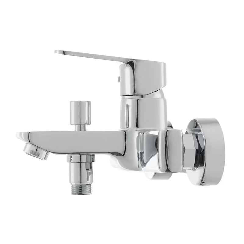 Kromirana zidna jednoručna baterija miješalica za kadu Optima Cube Way bez tuš seta