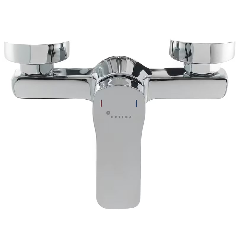 Kromirana zidna jednoručna baterija miješalica za kadu Optima Cube Way bez tuš seta
