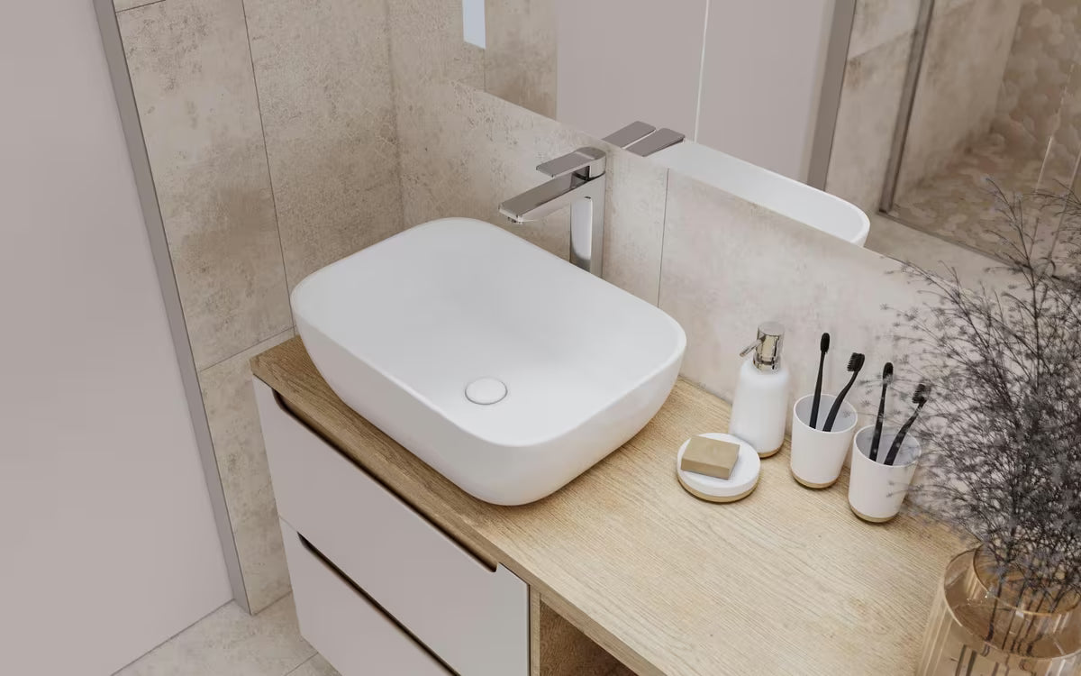 Optima Cube Way visoka miješalica za umivaonik u krom izvedbi s ručicom