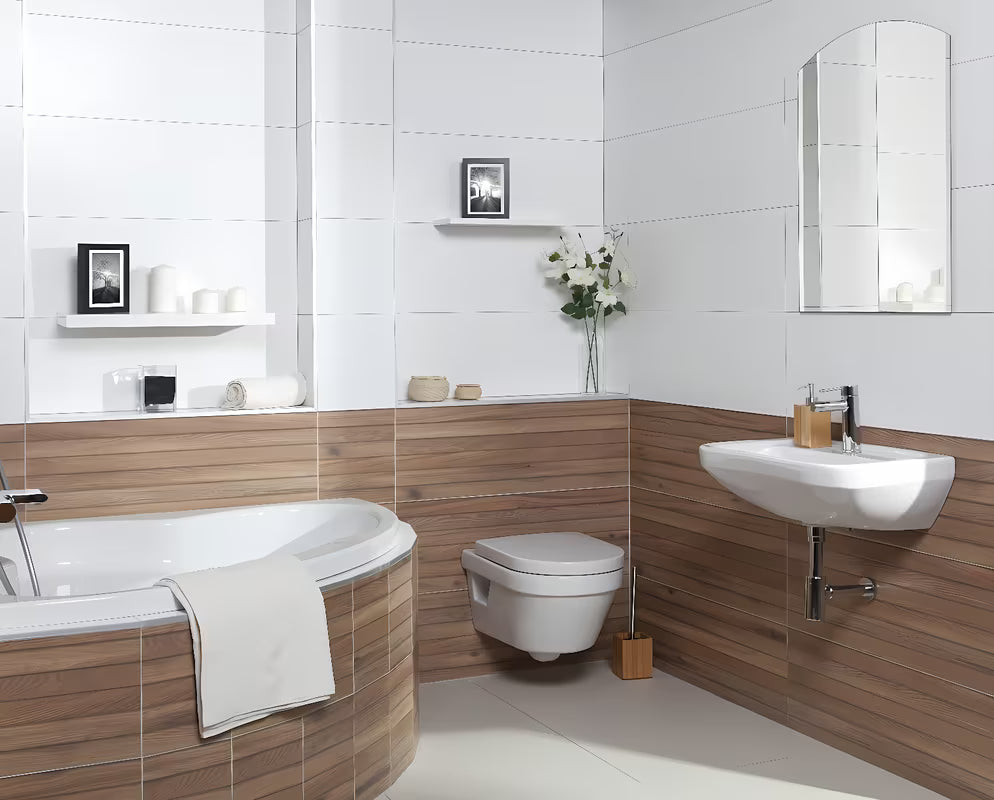 Samostojeći dozator sapuna Optima Latia od drva s elegantnim dizajnom.