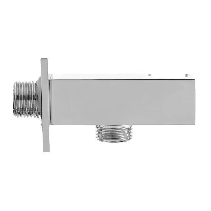 Kromirani podžbukni priključak tuševi s integriranim držačem u četvrtastom dizajnu