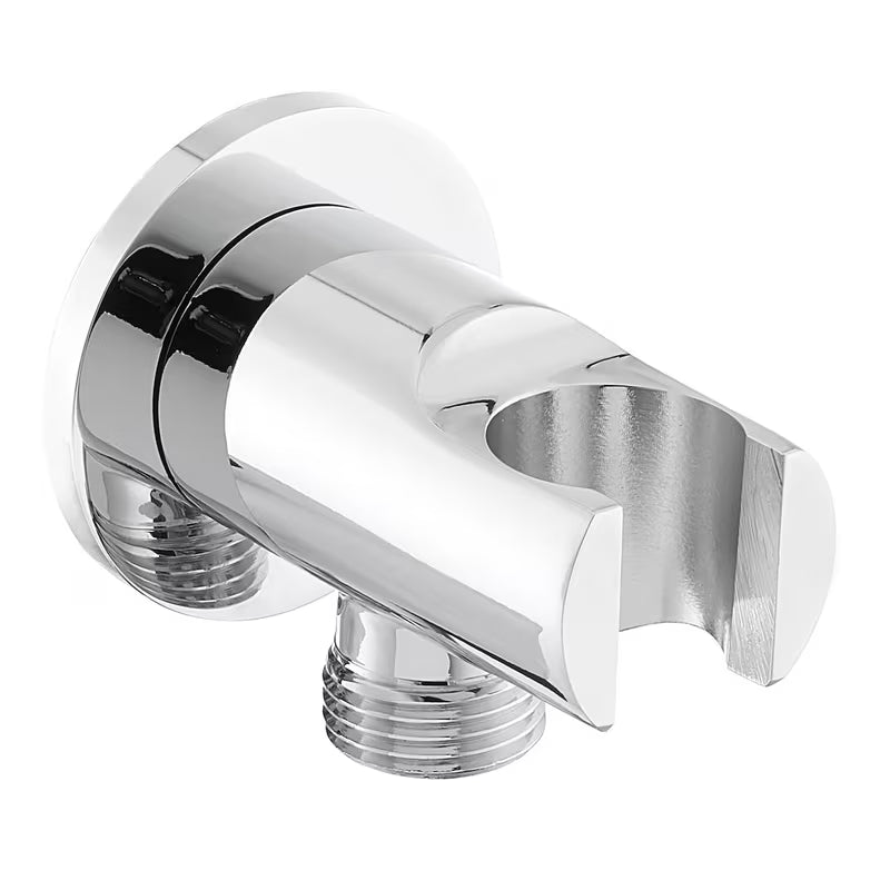 Kromirani podžbukni priključak Optima s držačem za ručnu tuševi u okruglom dizajnu