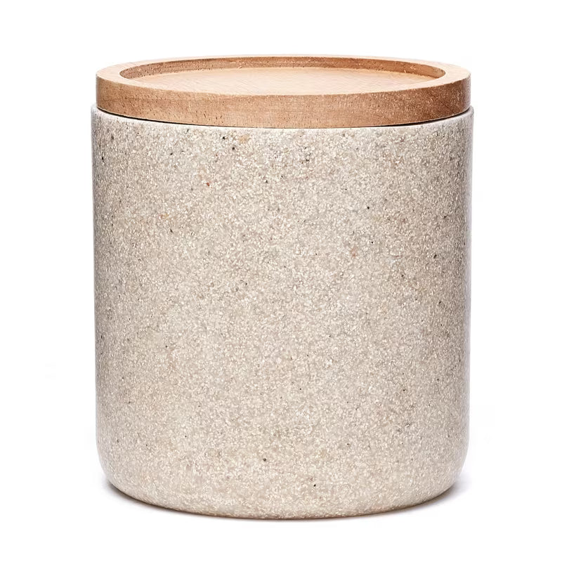 Kutija s poklopcem Optima Poly u nijansi light-limestone s drvenim poklopcem