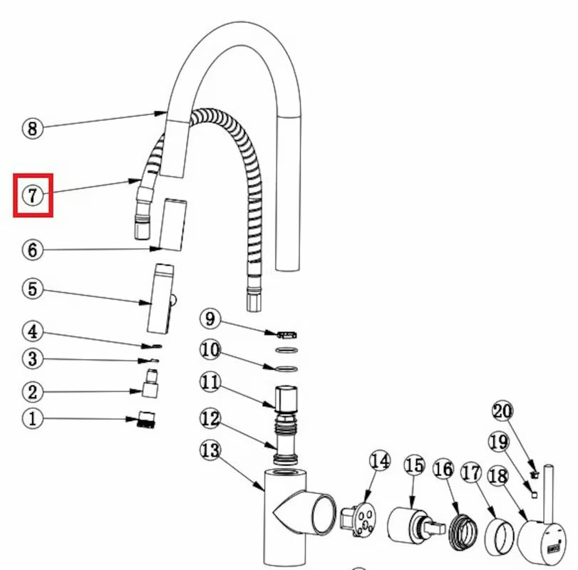 Zamjensko izvlačno crijevo Optima kompatibilno s tuš slavinom SIKOBSD185