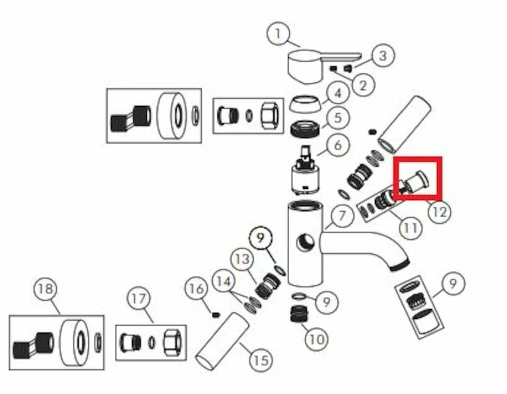 Kromirani poklopac preklopnika Optima Sofie SO022 od kromiranog mesinga pro za prekrivanje i zaštitu preklopnika slavine.