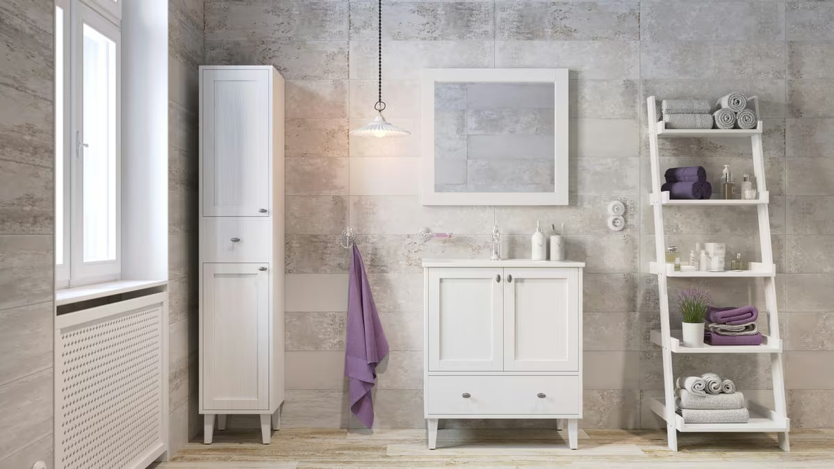 Bijeli keramički dozator sapuna Optima Provence pro kupaonicu u francuskom provansalskom stilu.