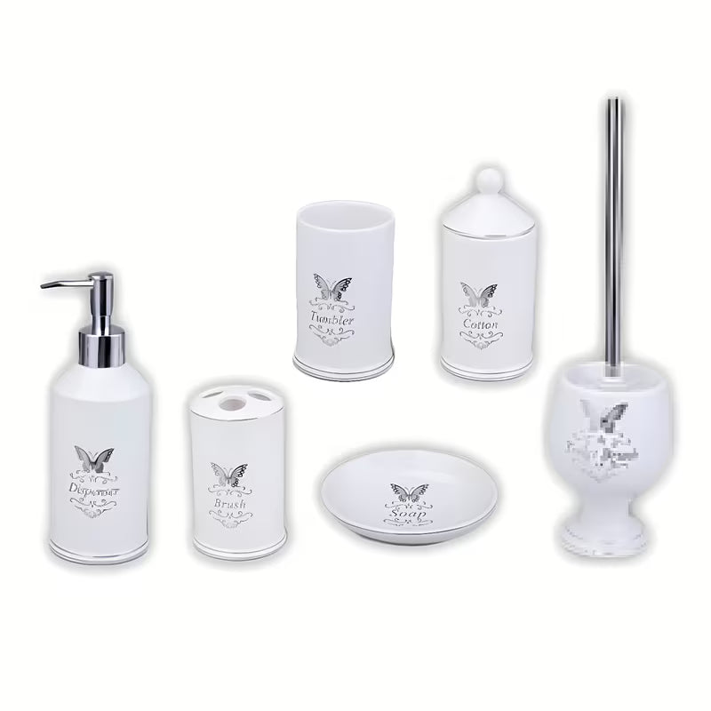 Optima Provence bijela keramička set kupaonskih dodataka pro za kupaonicu u stilu Provence