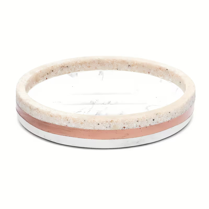 Samostojeći posuda za sapun Optima Tera u dekoru light-limestone, od polirezina, za svijetlu kupaonicu.