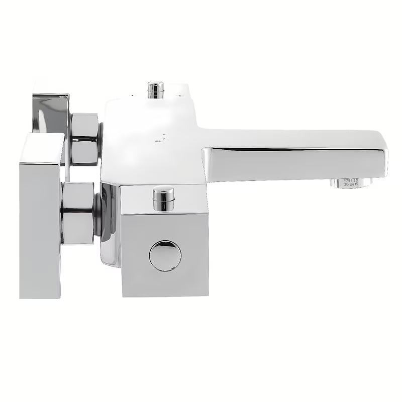 Kromirana termostatska miješalica za kadu Optima Chrome četvrtastog dizajna sa sigurnosnim graničnikom na 38 °C