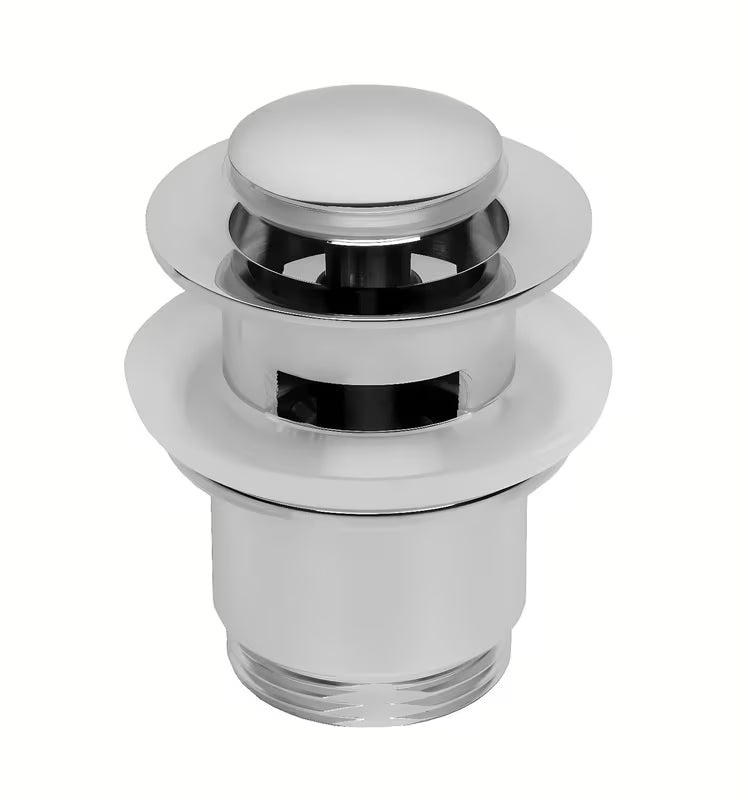 Kromirani umivaonički odvod ClickClack pro umivaonici s preljevom i uklonjivom kapicom