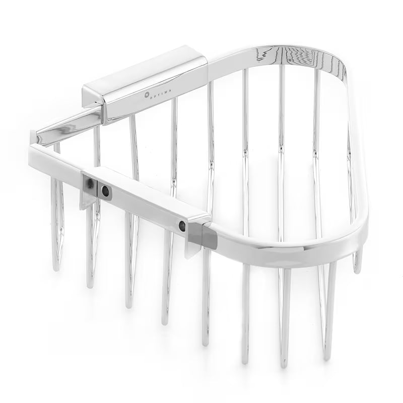 Kutna zidna žičana posuda za sapun Optima Wire program u izvedbi chrome od kromiranog mesinga.