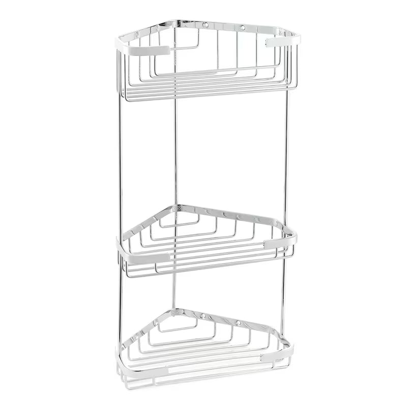 Kutna troetažna zidna polica Optima Wire program u izvedbi chrome
