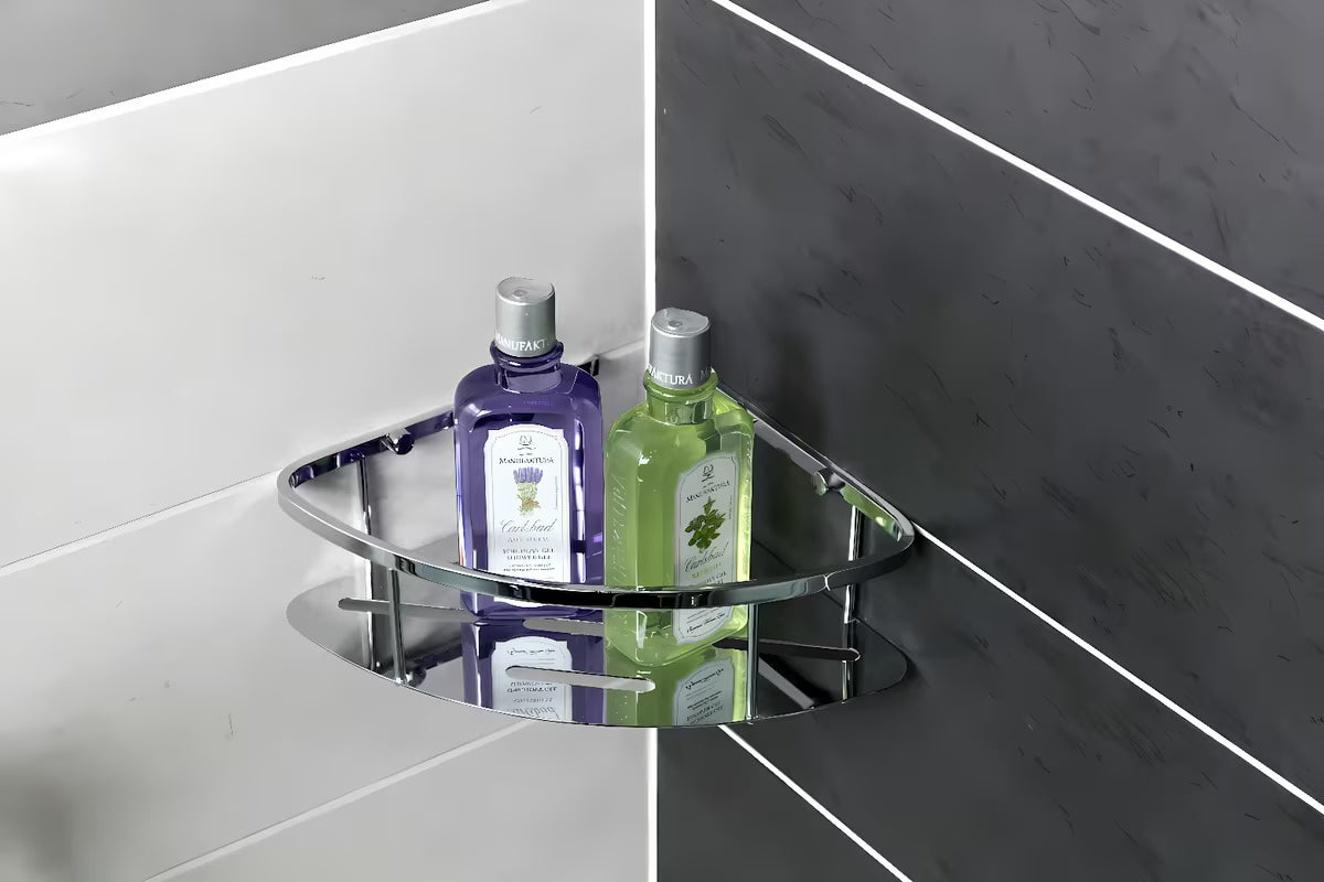 Kutna od žice polica Optima Wire program u krom izvedbi za kupaonicu