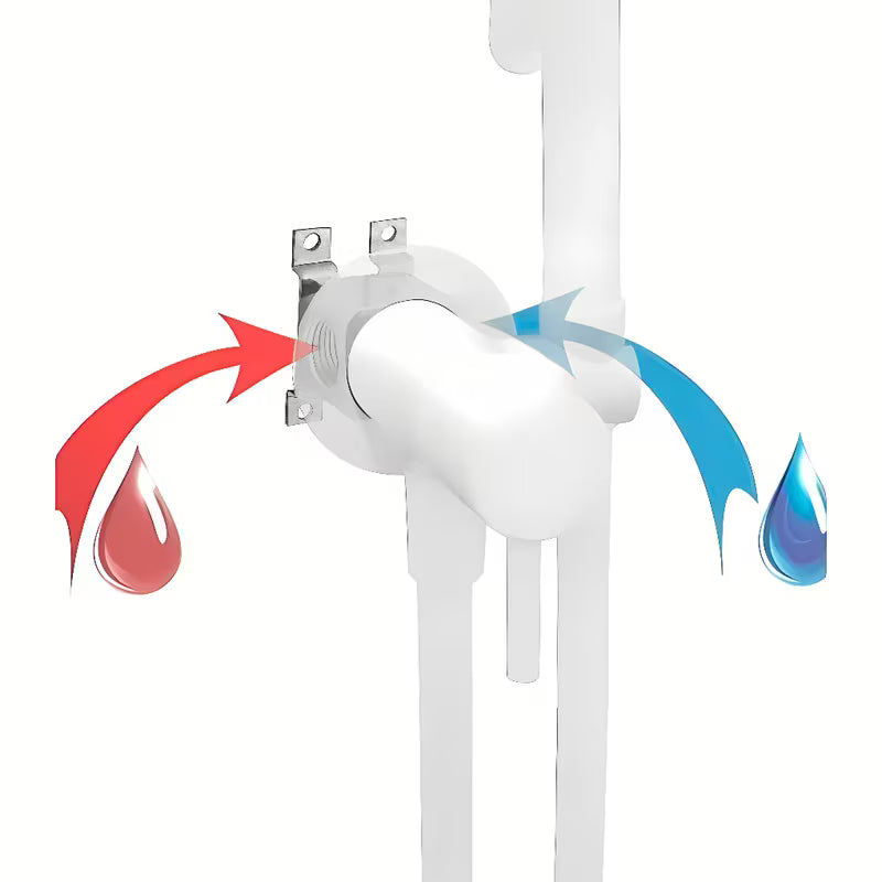 Jednoručna Baterija podžbukna miješalica za bide s bide tušem u bijeloj boji s mat površinom