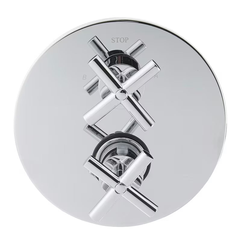 Paffoni Cruz podžbukna ventilna tuš i miješalica za kadu s križnom ručkom u krom izvedbi