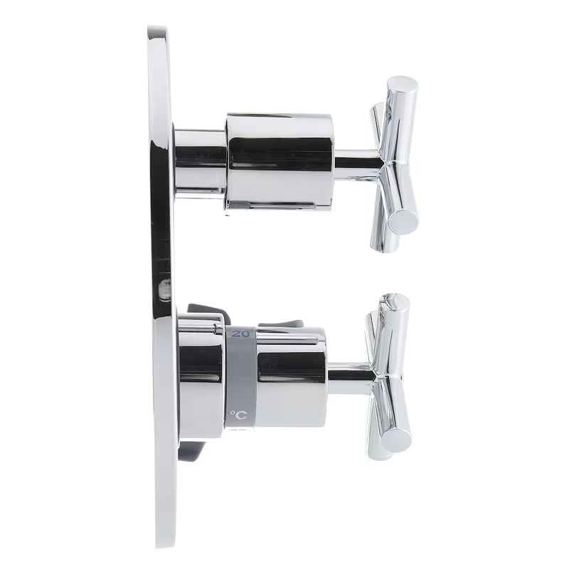 Paffoni Cruz podžbukna ventilna tuš i miješalica za kadu s križnom ručkom u krom izvedbi