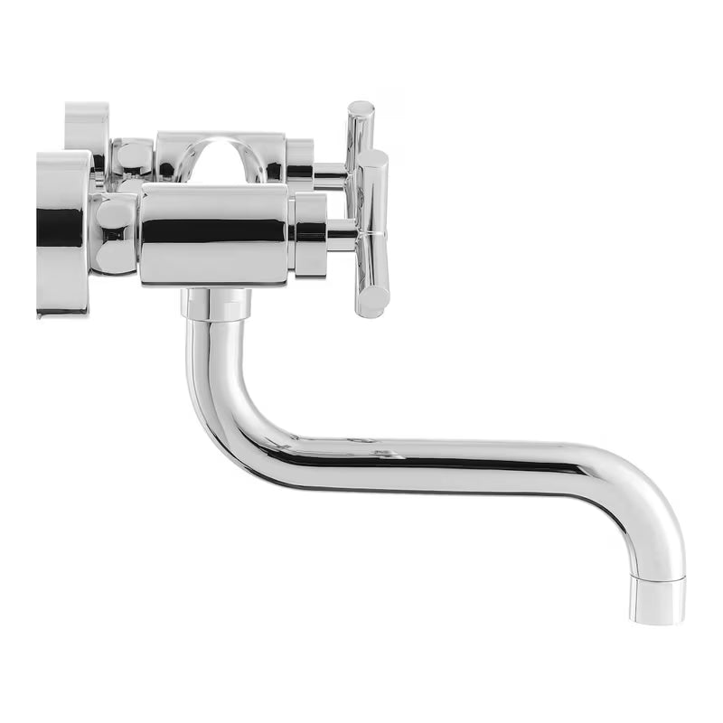 Kromirana zidna miješalica za umivaonik Paffoni Cruz s križnom ručkom