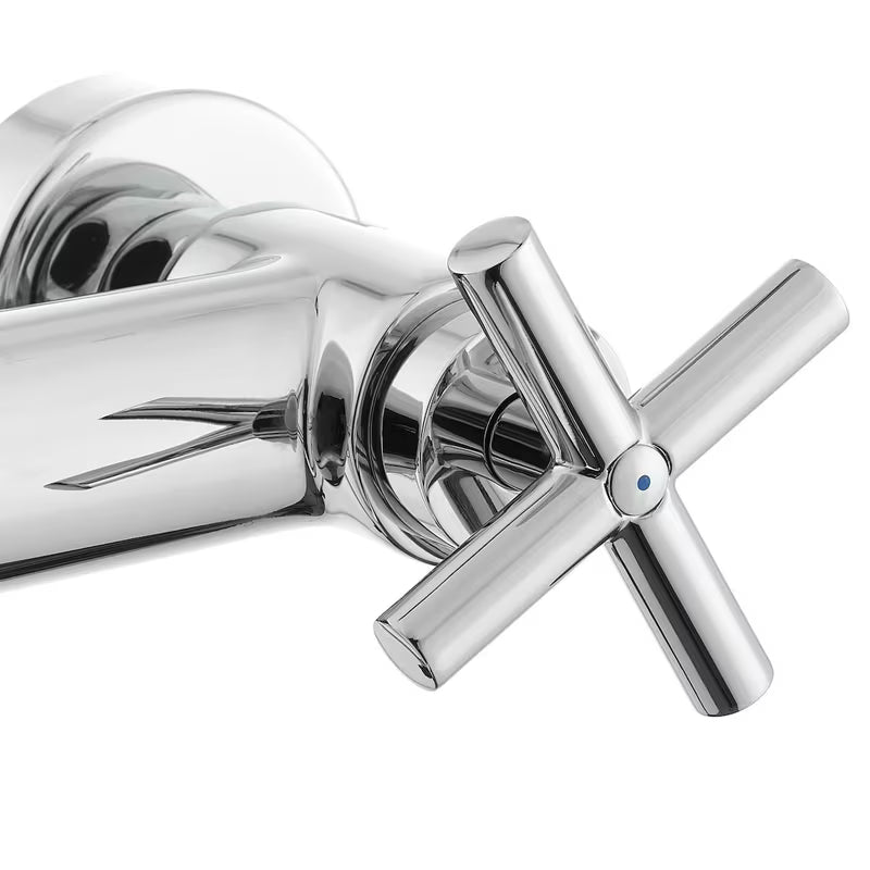 Kromirana zidna miješalica za umivaonik Paffoni Cruz s križnom ručkom