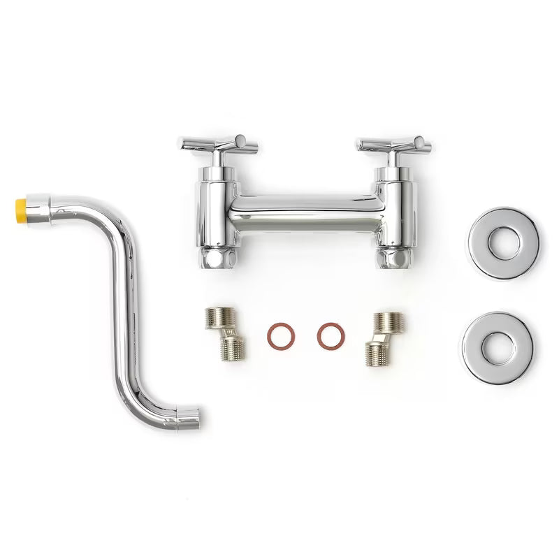 Kromirana zidna miješalica za umivaonik Paffoni Cruz s križnom ručkom