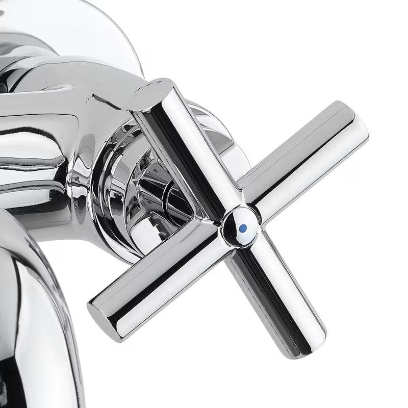 Paffoni Cruz ventilna zidna miješalica za kadu s tuš setom u kromiranoj izvedbi.