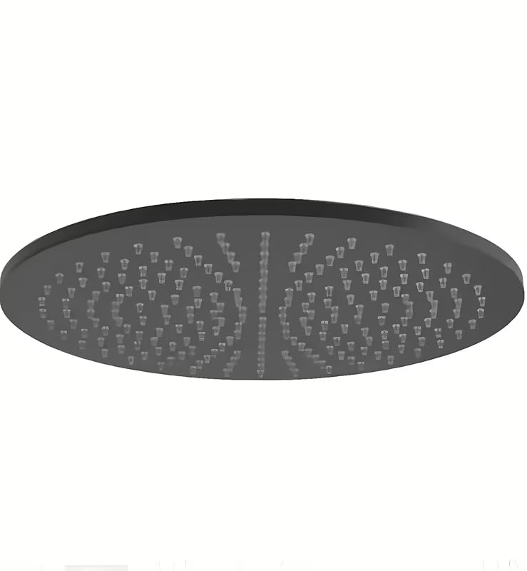 Nadglavni tuš Paffoni 300 mm u brušenom crnom niklu s okretnim zglobom i Anticalc obradom.