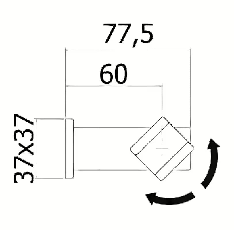 Kromirani zidni nosač ručnog tuša Paffoni Level u modernom četvrtastom dizajnu.