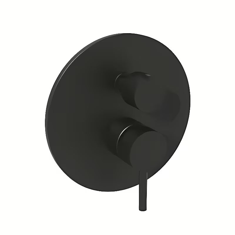 Podžbukna miješalica za tuš Paffoni Light u mat crnoj boji s ručicom i trosmjernim preklopnikom