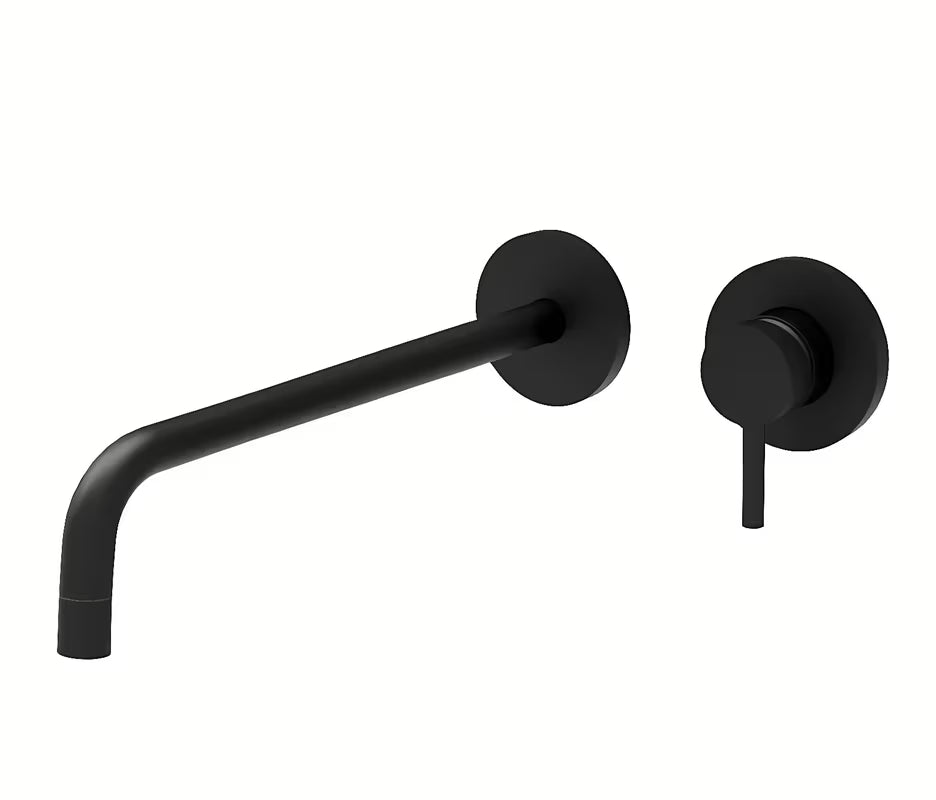 Podžbukna miješalica za umivaonik Paffoni Light u crnoj mat izvedbi s ručicom