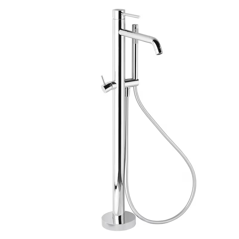 Kromirana podna miješalica za kadu Paffoni Light pro samostojeći za kadu s tuš setom