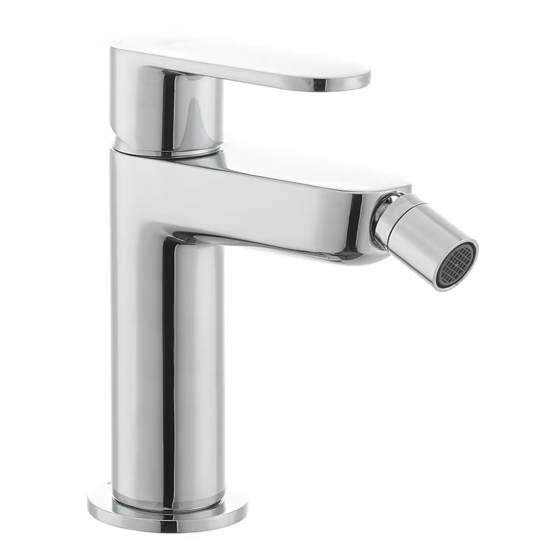 Kromirana jednoručna baterija stojeća miješalica za bide Paffoni Pavia s odvodom i fleksibilnim perlatorom