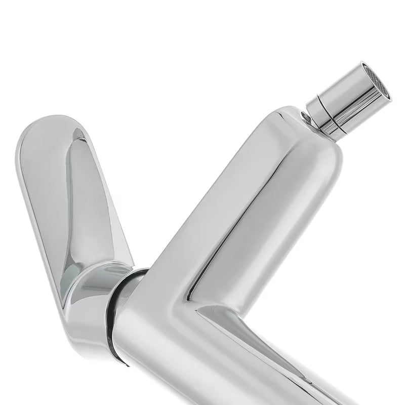 Kromirana jednoručna baterija stojeća miješalica za bide Paffoni Pavia s odvodom i fleksibilnim perlatorom