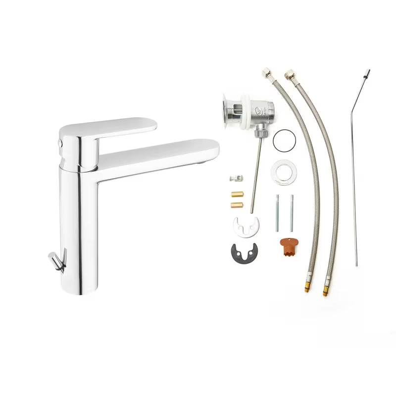 Krom jednoručna baterija stojeća miješalica za umivaonik Paffoni Pavia s odvodom