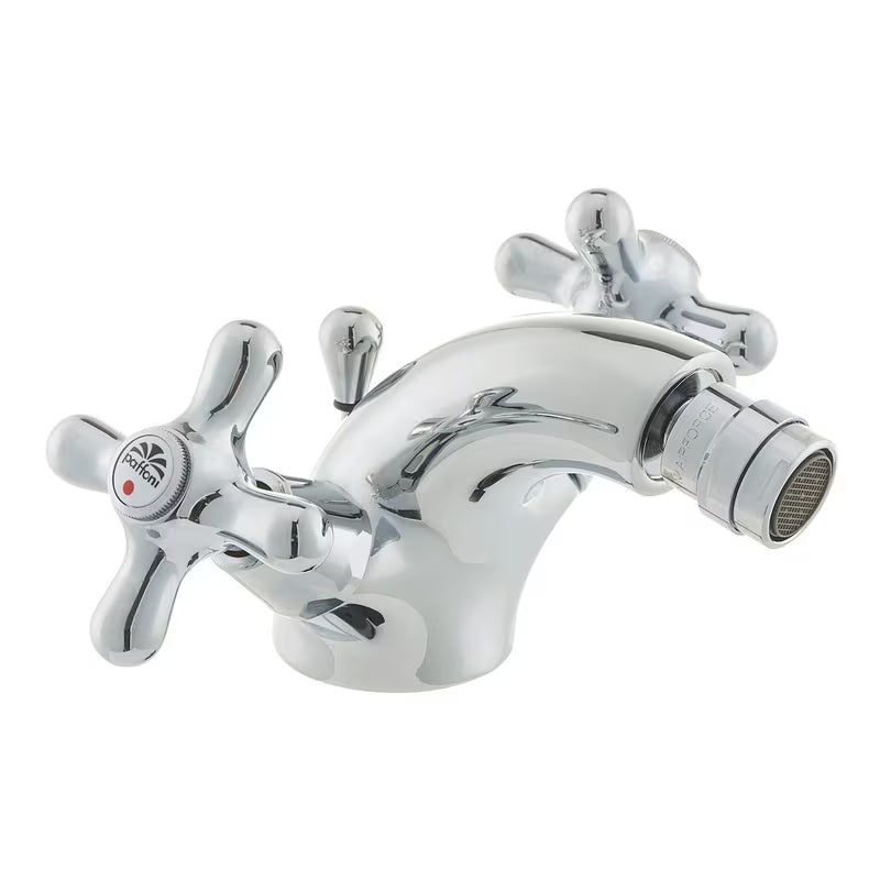 Kromirana ventilna miješalica za bide Paffoni Ricordi u retro dizajnu s odvodom