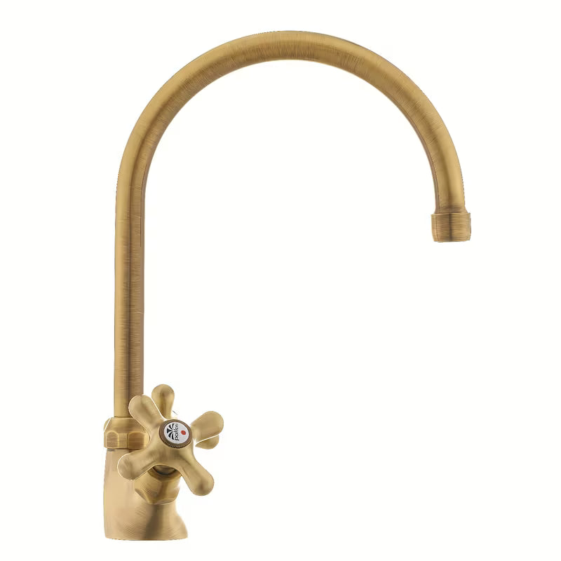 Paffoni Ricordi ventilna stojeća miješalica za sudoper s okretnim izljevom u brončanoj izvedbi.