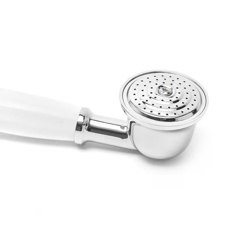 Kromirani ručni tuš Paffoni Ricordi u retro dizajnu, promjera Ø 5,3 cm.