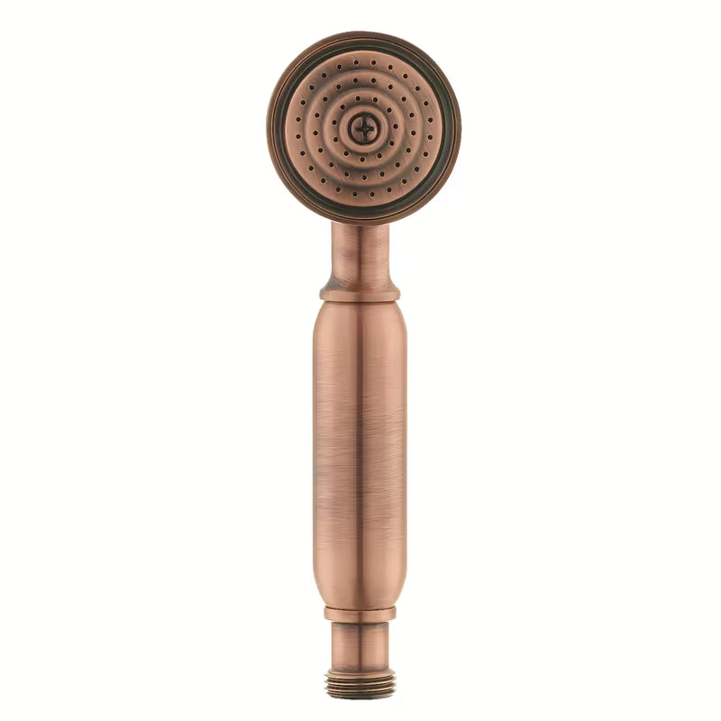 Ručni tuš Paffoni Ricordi u retro dizajnu, u bakrenoj izvedbi, s promjerom glave 5,3 cm.