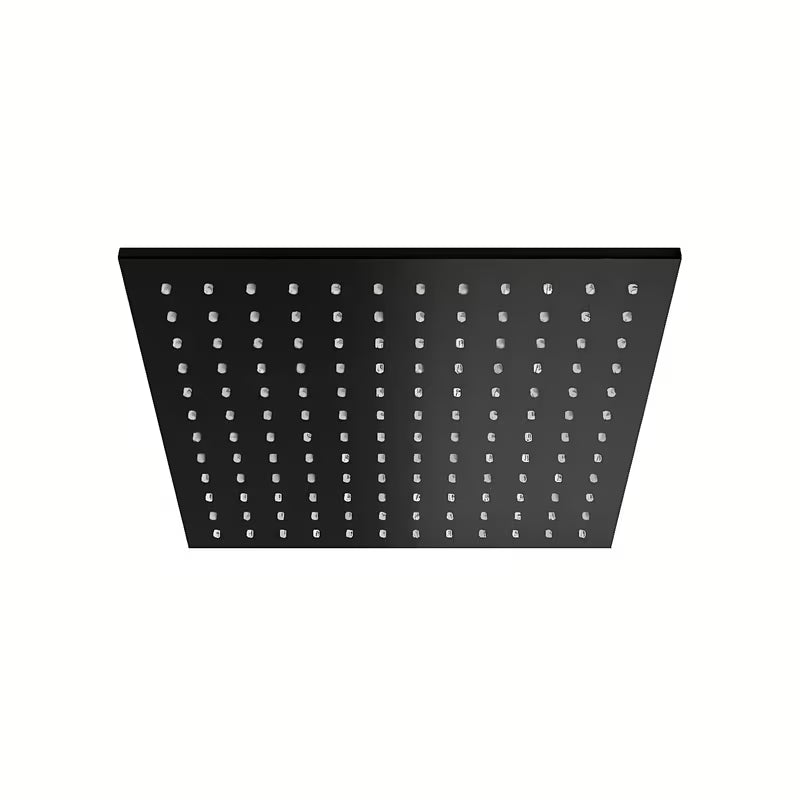 Mat crna nadglavni tuš Paffoni Syncro King 300 x 300 x 8 mm s okretnim zglobom i zaštitom protiv kamenca.