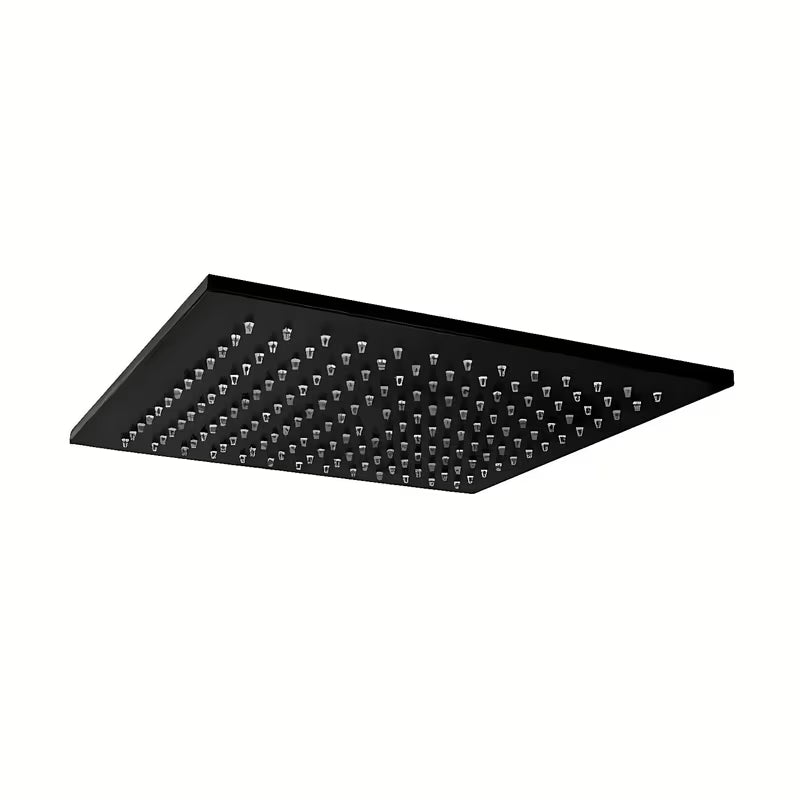 Mat crna nadglavni tuš Paffoni Syncro King 300 x 300 x 8 mm s okretnim zglobom i zaštitom protiv kamenca.