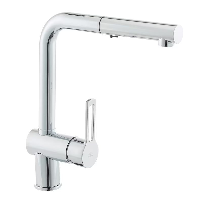 Kromirana miješalica za sudoper Paffoni Vallone s izvlačivim tušem i s otvorenom polugom